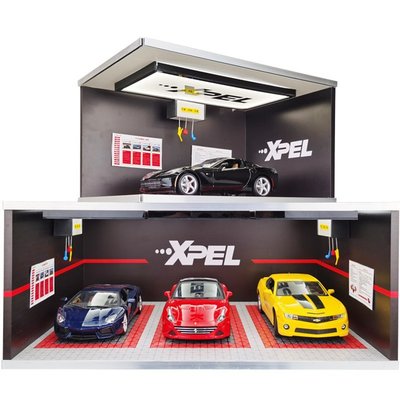 爆款車模1 18玩具車位地下車庫汽車停車場模型場景防塵 展示盒 展示櫃-極巧