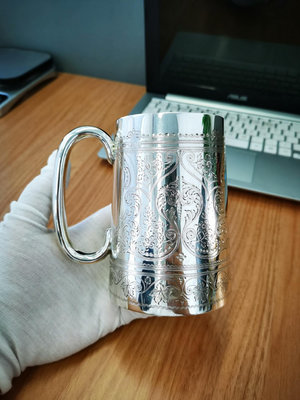 純銀英國維多利亞時代古董銀器925銀馬g杯水杯茶杯主人杯