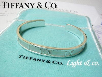 【Light &amp; co.】專櫃真品已送洗 Tiffany &amp; Co 925 純銀 羅馬數字 ATLAS系列 開口 手環 手鐲