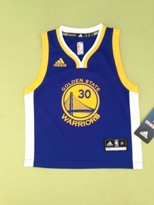 正品美版 Adidas NBA 金州 勇士隊 科瑞 30號 ( Stephen Curry ) 小童 大童 現貨 球衣