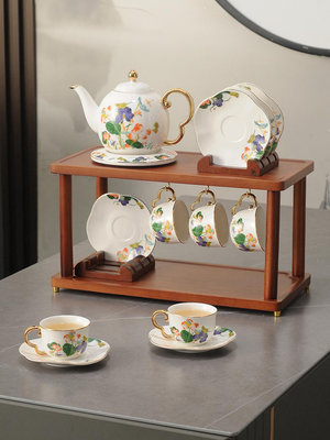 2023新款新中式陶瓷茶具套裝高檔輕奢咖啡杯茶杯高級精致喬遷禮盒