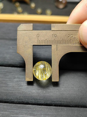 二手 鈦晶珠徑11mm，重1.98g，純天然鈦晶珠子散珠單珠， 古玩 擺件 十大雜項【紫竹齋】2338