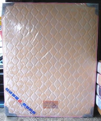 5尺雙人超硬鎢絲4.6mm鋼線緹花布彈簧床墊可選花色 (台北縣市包送到府免運費)