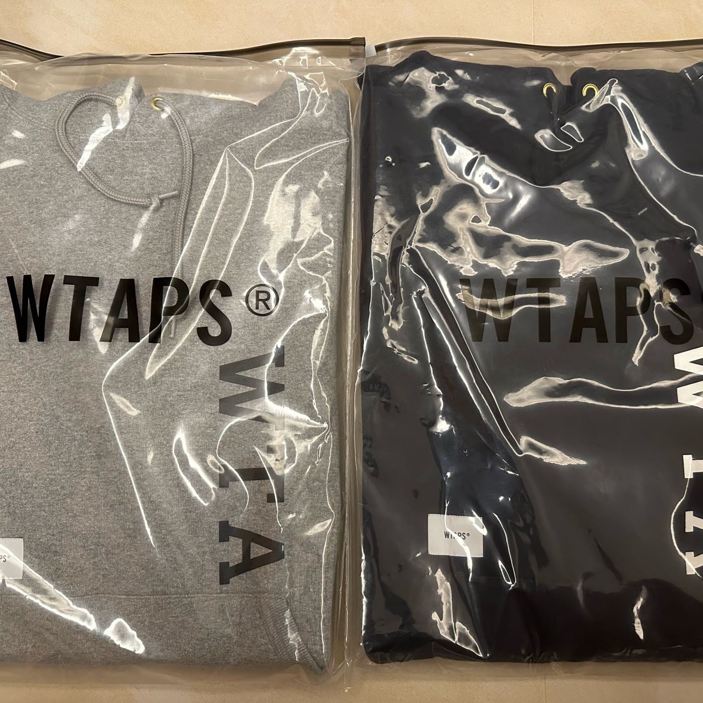 全新現貨深藍/灰色L號23SS WTAPS DESIGN 01 HOODY COTTON COLLEGE 帽T