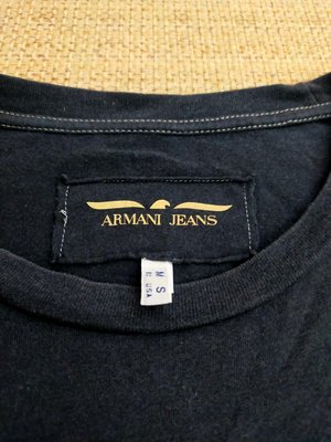 ARMANI jeans AJ 黑色長袖口袋T shirt L號 XL號