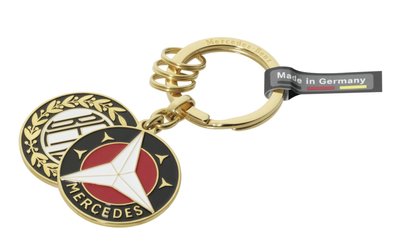 [現貨] 德國 賓士原廠 鑰匙圈 雙賓士商標鑰匙圈 德國製