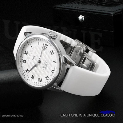 錶帶 硅膠手錶帶蝴蝶扣黑色橡膠男女通用代用dw天梭浪琴水鬼18 20 22mm