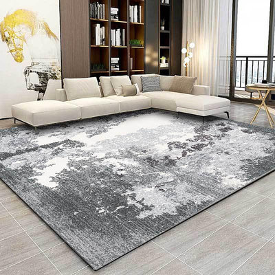 跨境時尚現代抽象做舊灰白色水泥工業風廚房客廳臥室床邊地毯地墊