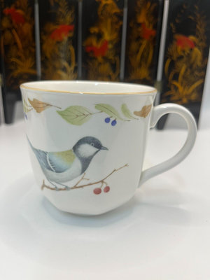 日本瓷器 則武Noritake 花鳥畫片 骨瓷馬克杯 尺寸如