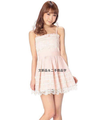 lizlisa LIZ LISA甜美細肩帶刺繡蕾絲洋裝連身裙連衣裙日本LIZ日系粉色無袖洋裝細肩帶洋裝