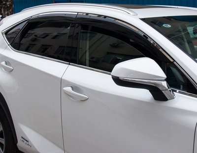 【頂級汽車精品】Lexus凌志 NX200 NX300H NX200T 專用 汽車 晴雨窗 不鏽鋼亮條 改裝