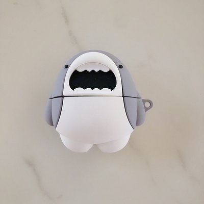 蘋果 Airpods 1 2 Pro 卡通 Tpu 保護套耳塞耳機的大鯊魚矽膠耳機保護套-極巧