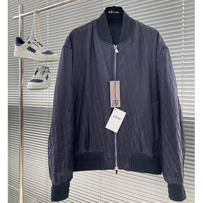 『名品站』Dior休閒外套 英倫風型男立領外套 原單大牌 專櫃精品提花圖案拉鏈飛行夾克棒球服42AT08