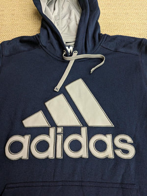 adidas hoodie 深藍色連帽T shirt M號