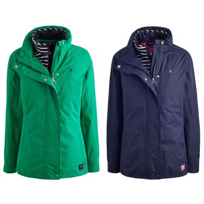 Miolla 英國品牌Joules 藍色/綠色3in1 功能型可拆卸條紋背心可收納帽立領防風防水保暖外套