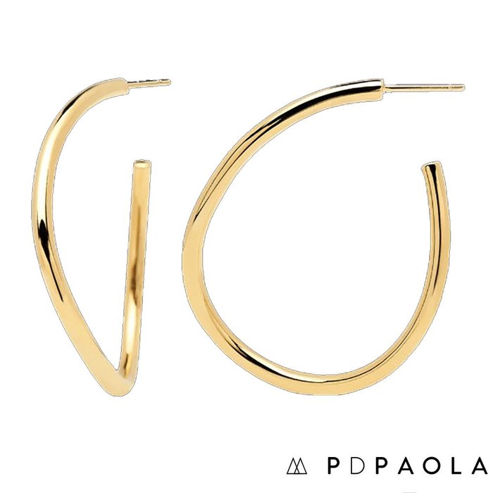 PD PAOLA 西班牙時尚潮牌 水滴圓形耳環 經典金色耳環 925純銀鑲18K金 YOKO