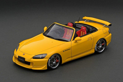 【小琳家居】漫友手辦擺件 IG本田Honda S2000 AP2 Yellow 黃色 仿真樹脂汽車模型收藏1 18