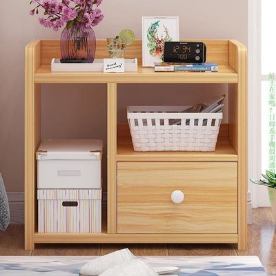 現貨熱銷-床頭櫃現代簡約臥室實木色床邊小櫃子簡易迷你小型儲物收納櫃家用全新款
