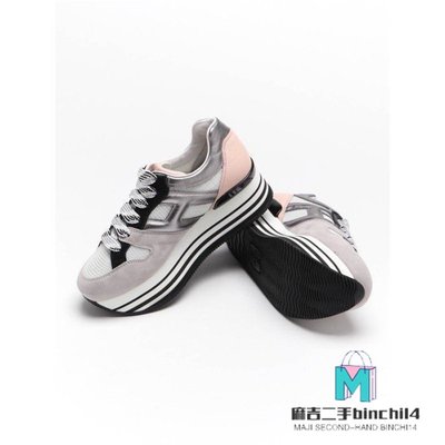 【二手】正品HOGAN H283 Maxi H222銀灰色H 黑色粉色白色網眼 增高鞋厚底鞋 尺寸齊全 pRaJ