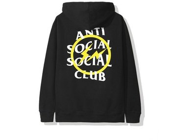 【熱賣精選】 Anti Social Social Club ASSC Fragment 閃電 連帽 長袖 帽TEE