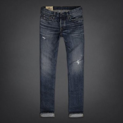 Hollister Slim Straight Jeans Destroyed 30x32 窄版修身破壞水洗牛仔褲 ua