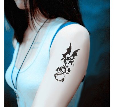 【萌古屋】張爪飛龍圖騰- 男女防水紋身貼紙刺青貼紙 X-422
