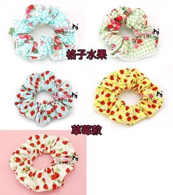 emi日本精品☆PARIS KIDS 水果草莓花樣／緞面蕾絲邊髮束 特價