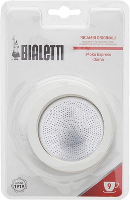 義大利 Bialetti  9人份  經典摩卡壺 原廠墊圈x 3個  濾片x1