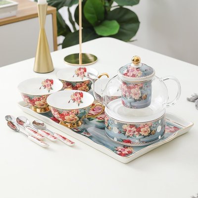 【熱銷精選】玫瑰天使 骨瓷精致的咖啡杯歐式小奢華套裝帶勺陶瓷高檔優雅復古