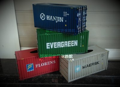 鐵皮貨櫃車造型面紙盒　工業風面紙盒　民宿/店面/餐飲　紅藍綠灰(暖暖屋傢俱傢飾)
