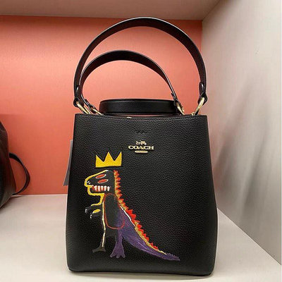 ✨美國代購✨特價COACH 5787 新款小恐龍圖案水桶包 紐約藝術家單肩包 側背包手提包女包(數量有限)