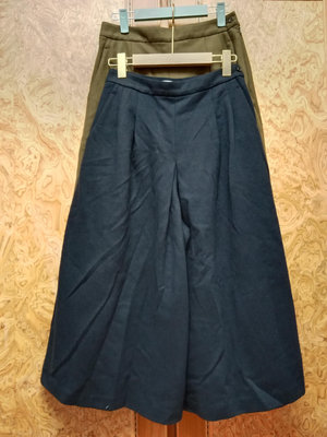 全新【唯美良品】UNIQLO INES DE LA FRESSANGE聯名 深藍色舒適軟棉寬管長褲裙~ C126-8153 有同款綠色