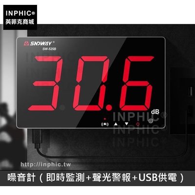 INPHIC-測試聲音感測器分貝儀檢測器壁掛式家用-噪音計（即時監測+聲光警報+USB供電）_mmf1