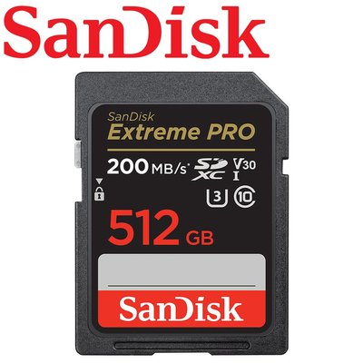200MB/s 公司貨 SanDisk 512GB Extreme Pro SD SDXC V30 512G 記憶卡