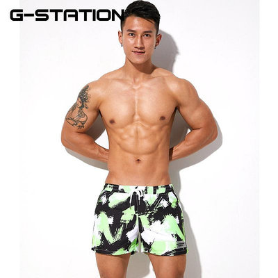 G-station男士清涼透氣夏季沙灘褲家居旅行休閑小短褲男士運動褲~成人遊樂園