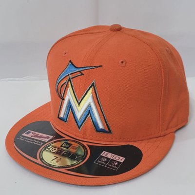 CA-美國職棒【邁阿密馬林魚】MLB 2012年 週五主場球員帽-7 3/8 (橘 NEW ERA 佛羅里達馬林魚)