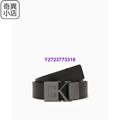 奇異~Calvin Klein Mens Monogram Cut-Out Plaque Belt 35 Mm~百貨