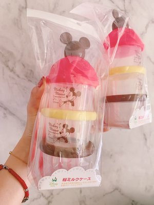 日本製 Disney 迪士尼 米奇  維尼 攜帶型  副食品 分裝盒 外出盒 零食盒 奶粉罐