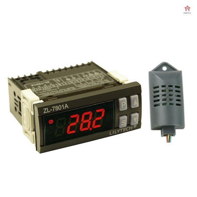 智能PID溫濕度控制器多功能自動雞蛋孵化器溫度計帶液晶顯示屏和兩個傳感器100V-240V Ac ZL-