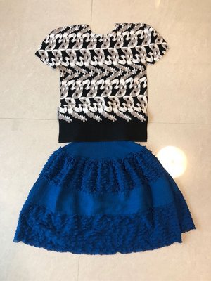 （二手近全新）日本三宅一生 Issey Miyake 品牌 me 藍色皺織物短裙