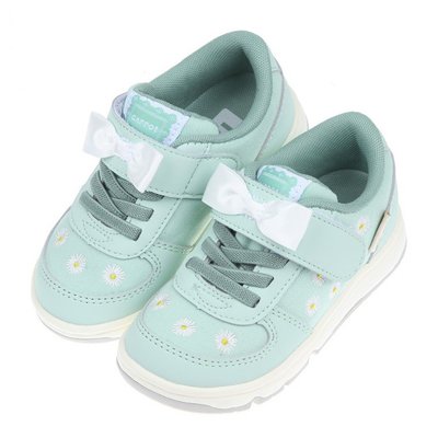 童鞋(15~19公分)Moonstar日本Carrot小雛菊薄荷綠色兒童機能運動鞋I2H047C