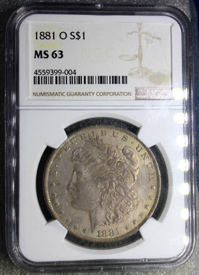 198-少年份版本摩根銀幣 美國1881年O版摩根銀幣NGC