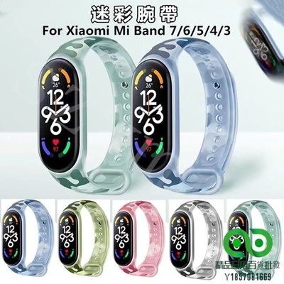 小米手環Xiaomi Mi Band 7/6/5 錶帶 TPU迷彩可替換腕帶  適用於小米手環 7/6/5/4/3【精品】