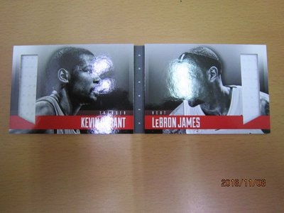 網拍讀賣~Lebron James/ Kevin Durant~限量雙折雙人球衣卡/199~書卡~PREFERRED~