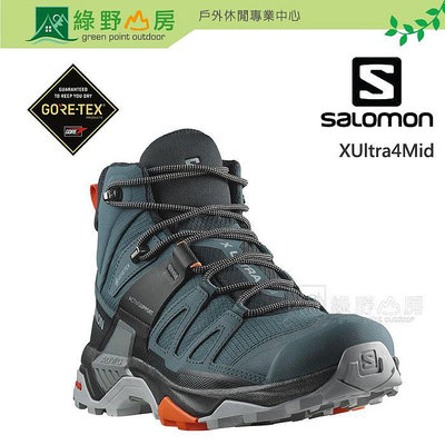 Salomon 男 X ULTRA 4 Gtx 中筒登山鞋 觀星藍/黑/緋紅色 L47352600