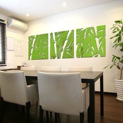 創意3D壓克力竹子裝飾壁貼畫客廳書房臥室背景牆牆貼立體壁貼紙