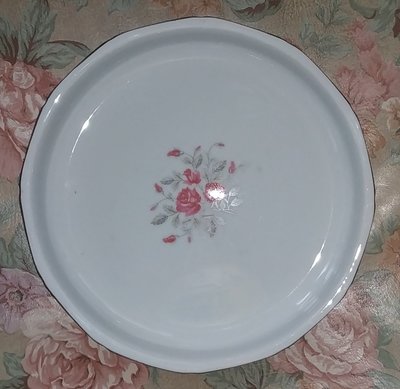 早期 大同 粉紅玫瑰花 超大圓盤/富貴羹盤。。直徑25.5cm