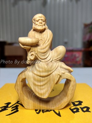(現貨)黃楊木達摩祖師 小佛像木雕 供奉擺件 居家擺飾