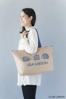[瑞絲小舖]~日雜附錄LISA LARSON北歐風簡約刺蝟超大尺寸保冷保溫提袋  購物袋 肩背包 單肩包 側背包 托特包