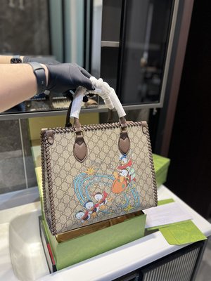 【二手包包】Gucci酷奇編織托特包 低調有質感 獨特的藝術氣息 顏值高 y尺寸33.28 NO42126